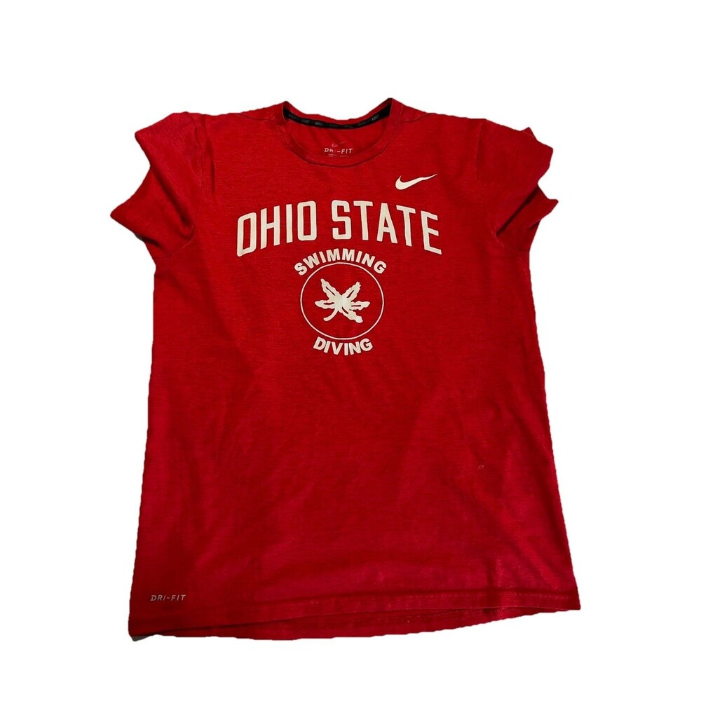 Nike Dri Fit Ohio State Swimming Diving Tee Size M Red
